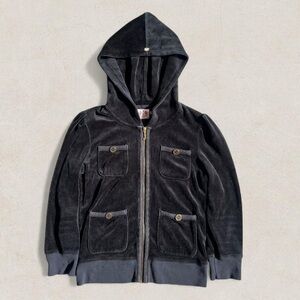 Juicy Couture Black Velvet Hoodie